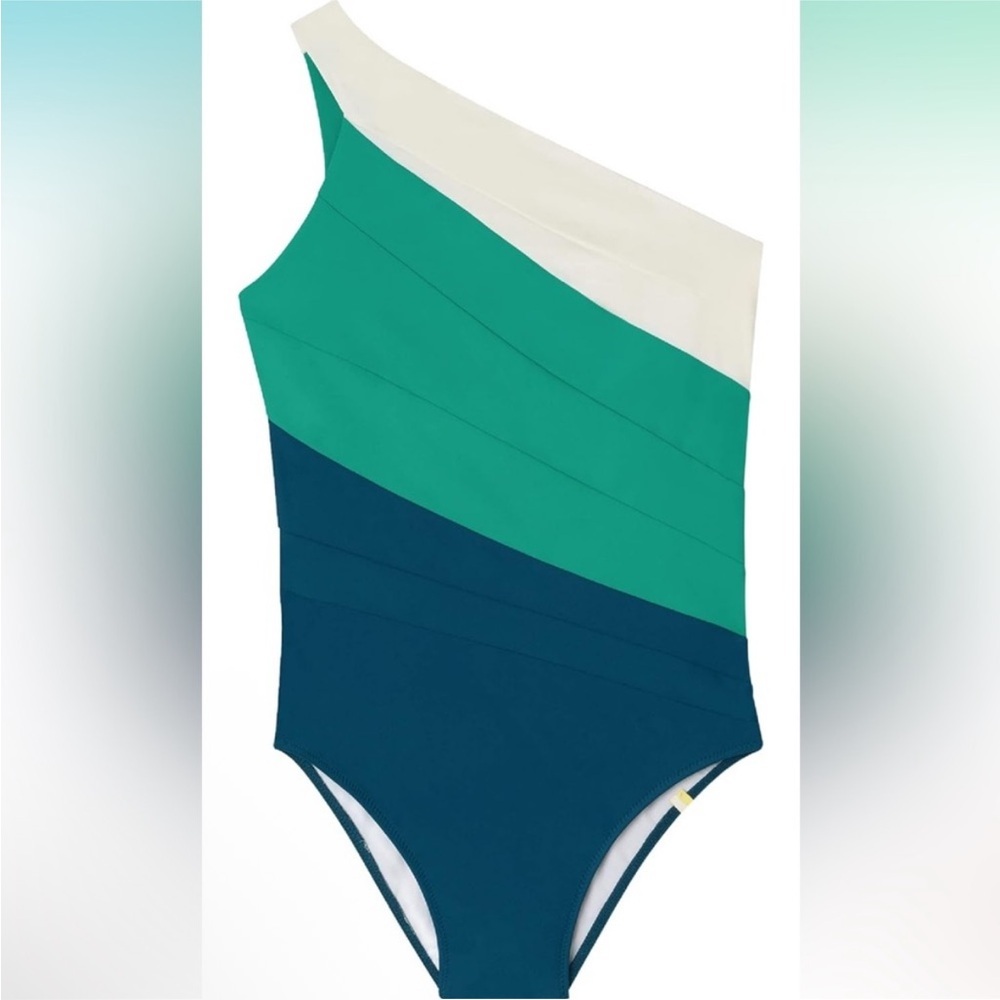 Summersalt The Sidestroke One Piece Swimsuit Seaweed Seaglass White Sand 14 - Picture 12 of 12
